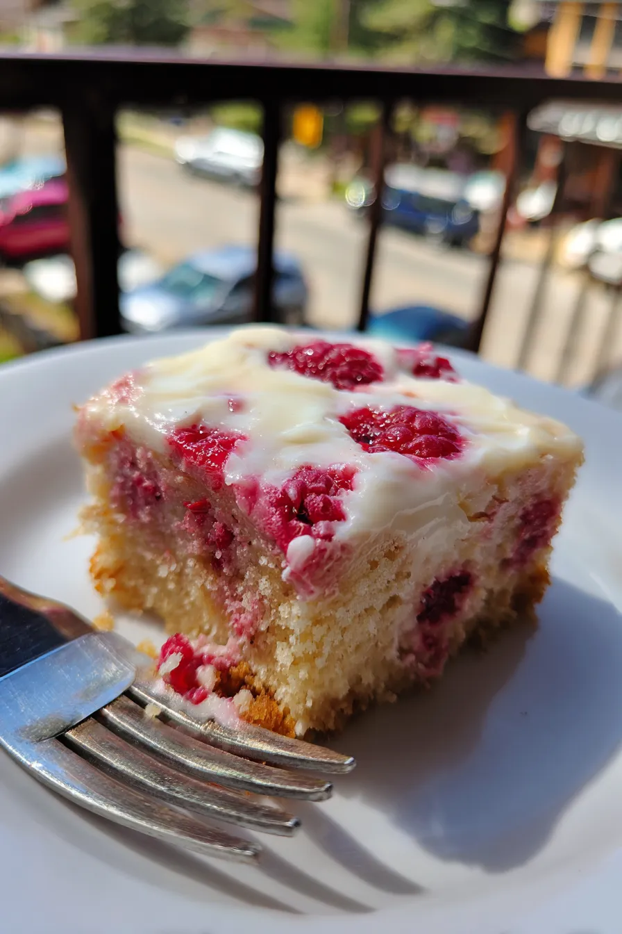 White Chocolate Raspberry Poke Cake Recipe Easy and Delicious