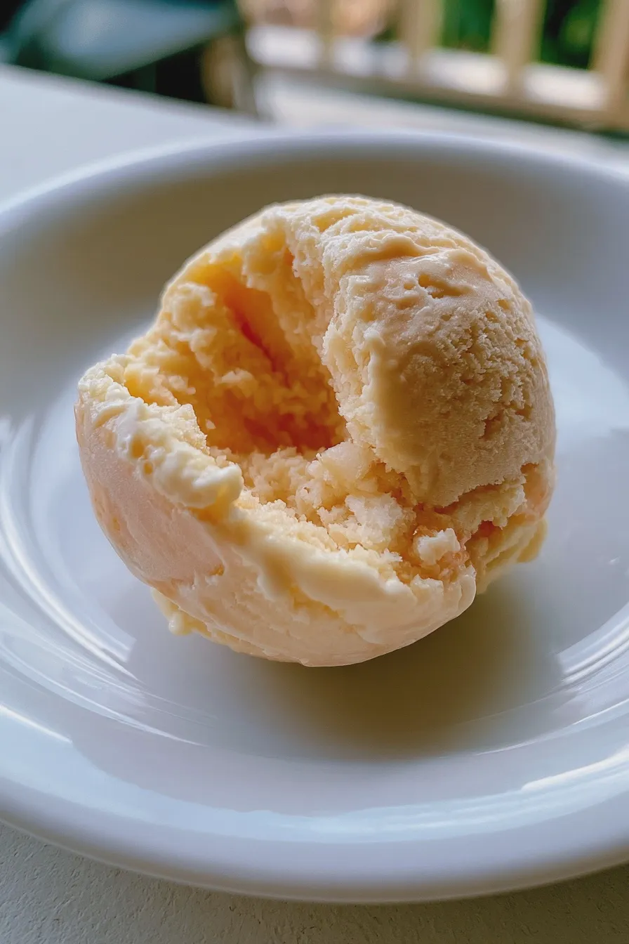 homemade peach ice cream
