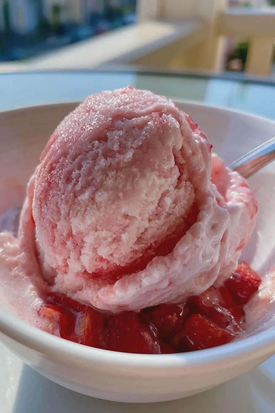 homemade strawberry ice cream