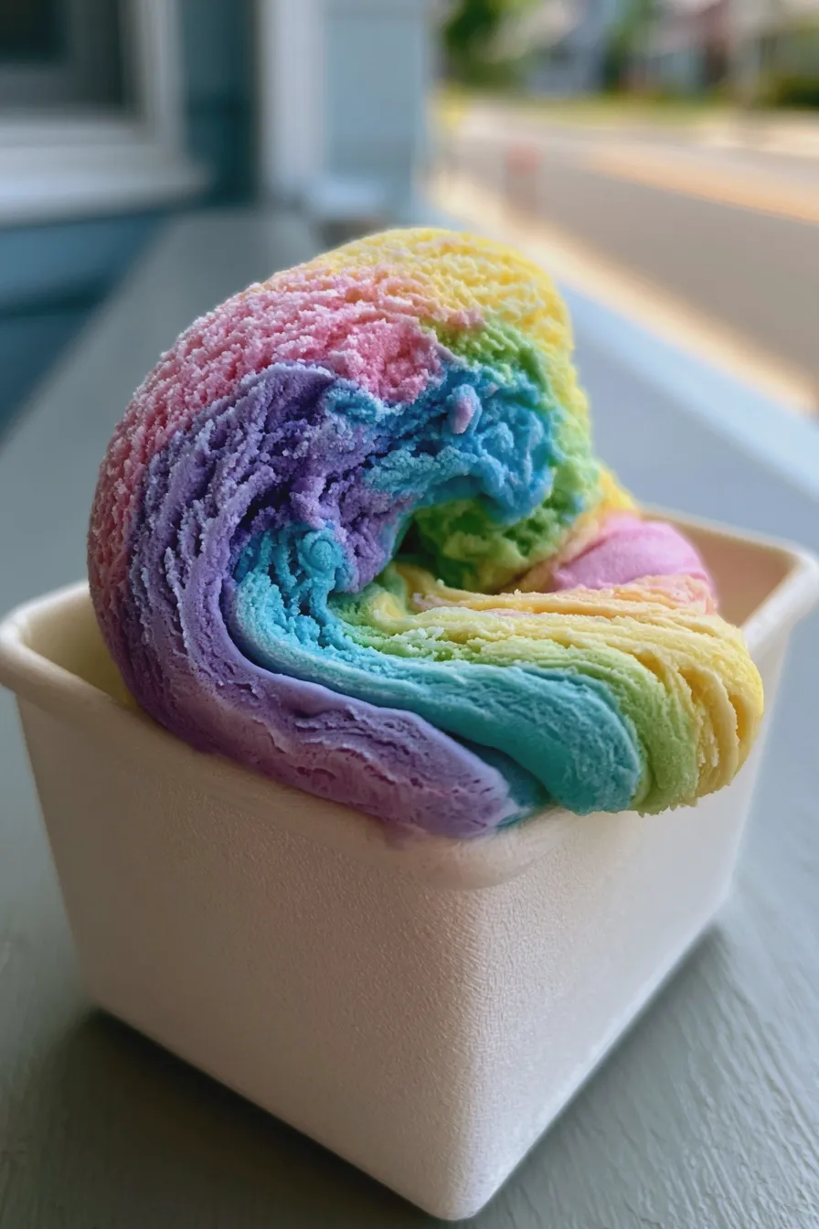 rainbow ice cream Homemade Easy Recipe