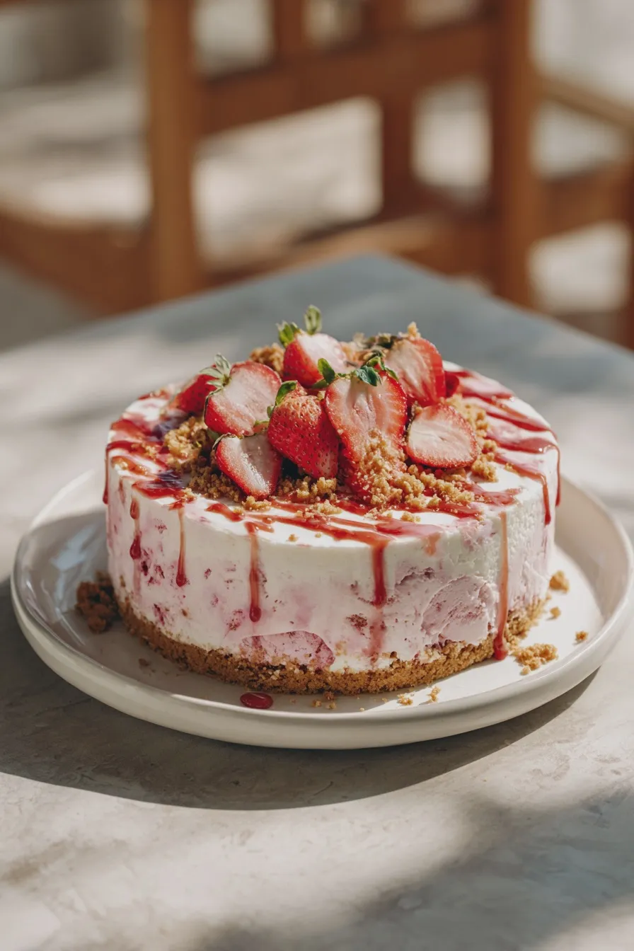 strawberry ice cream cake