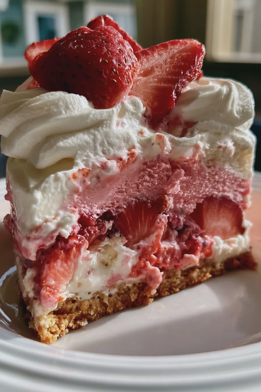 strawberry ice cream cake Easy Homemade Recipe 4 strawberry ice cream cake