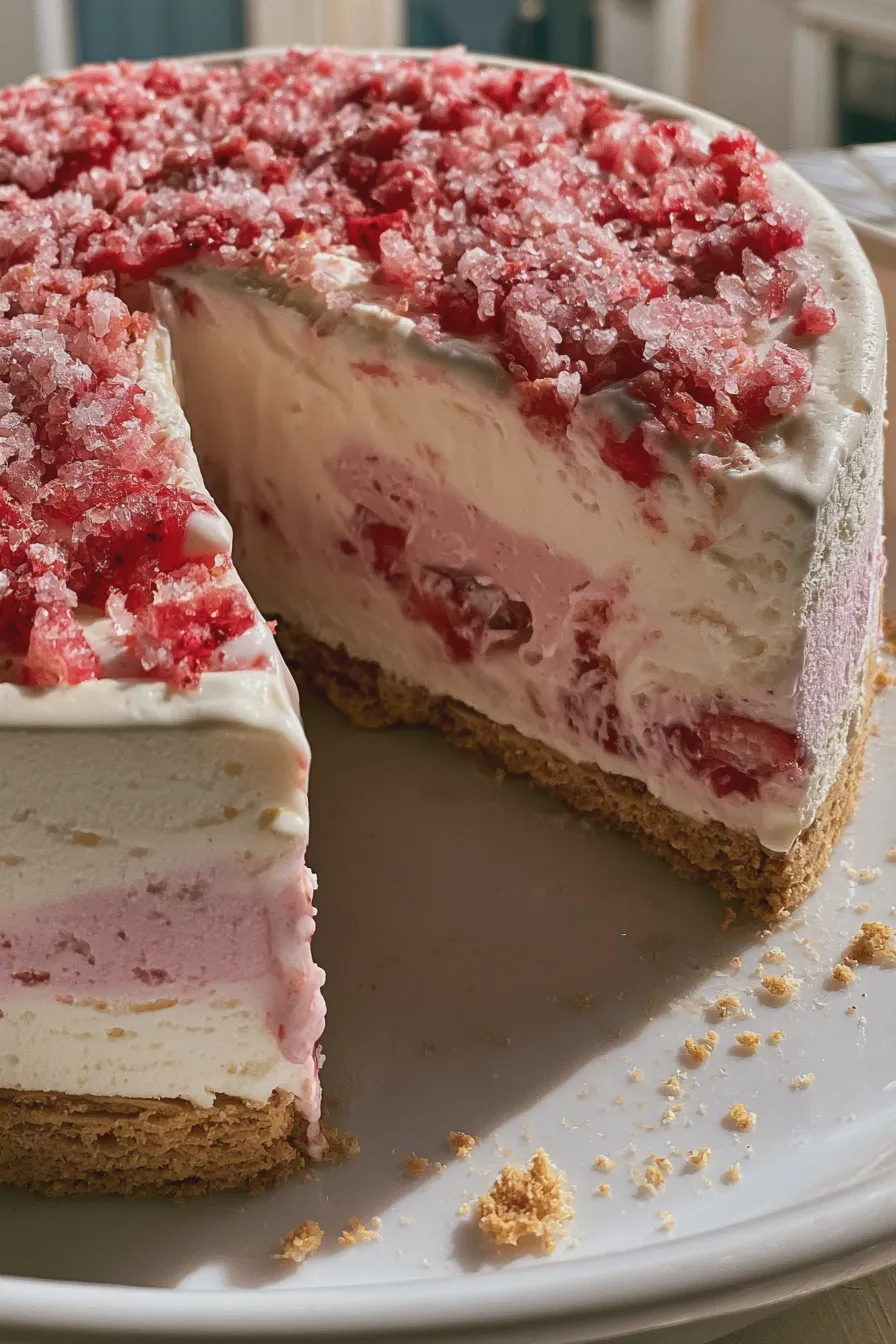 strawberry ice cream cake