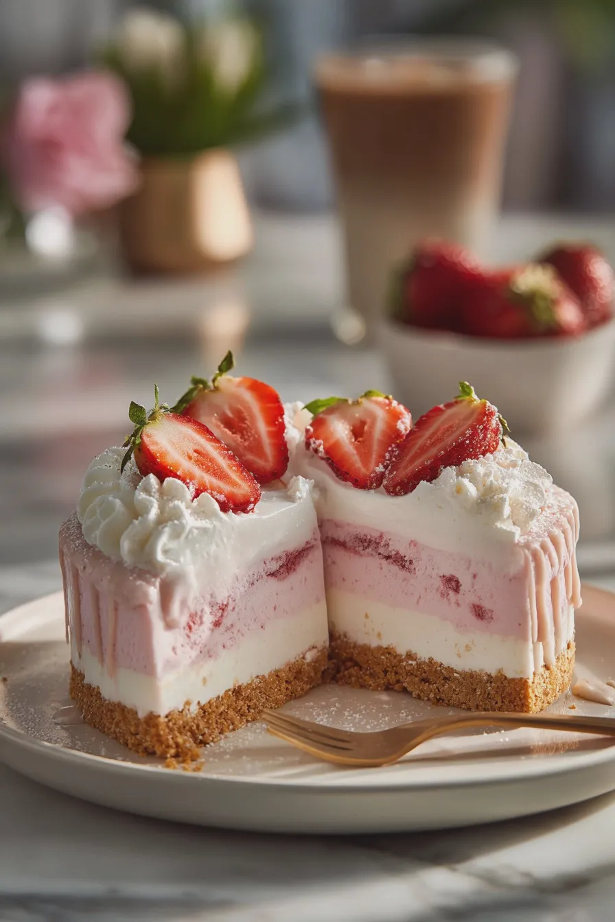 strawberry ice cream cake