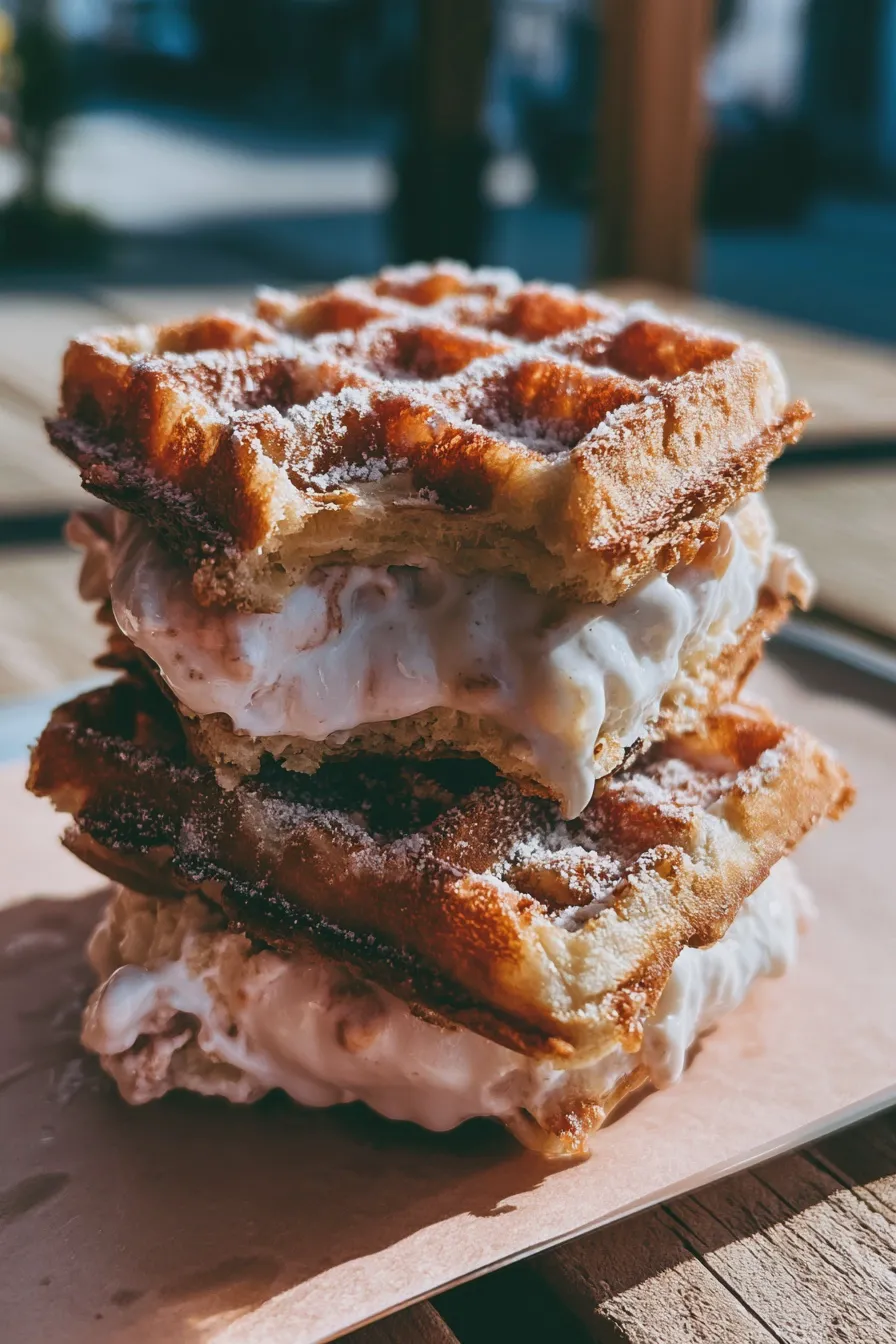 Waffle Ice Cream Sandwiches Easy Recipe 4 waffle ice cream