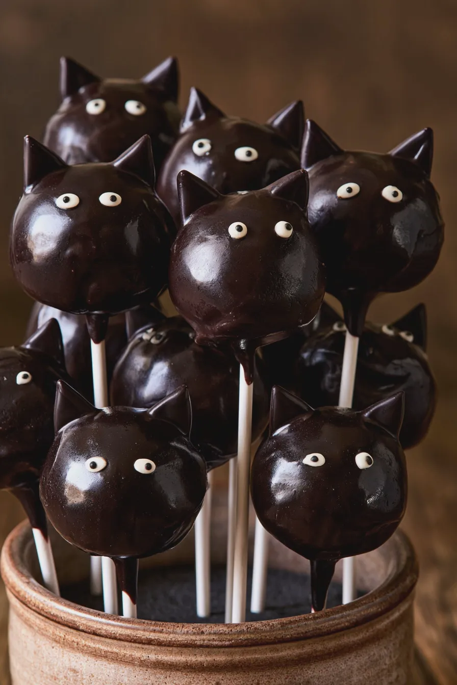 black cat cake pops