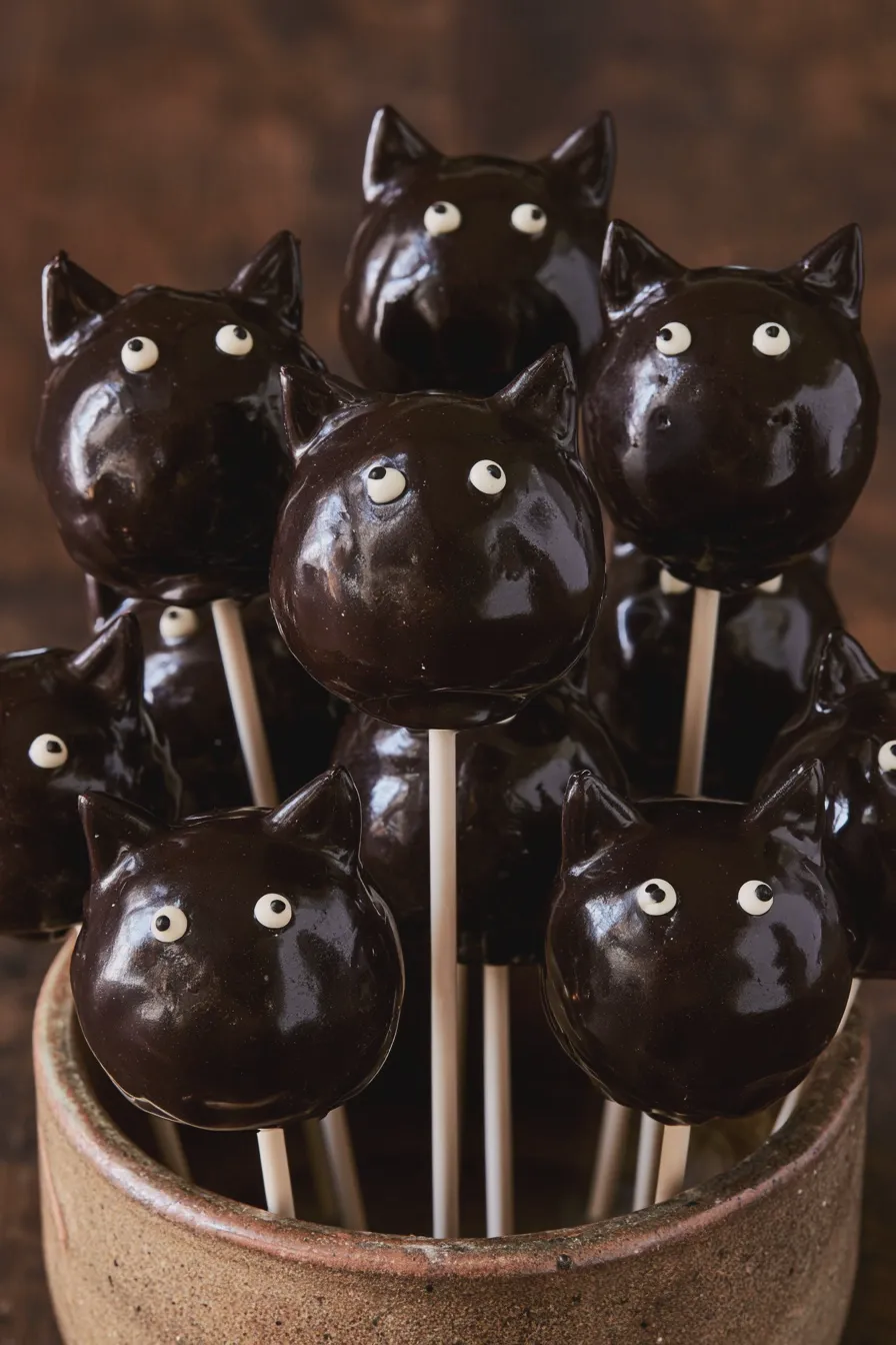 Black Cat Cake Pops Quick and Easy Halloween Treat