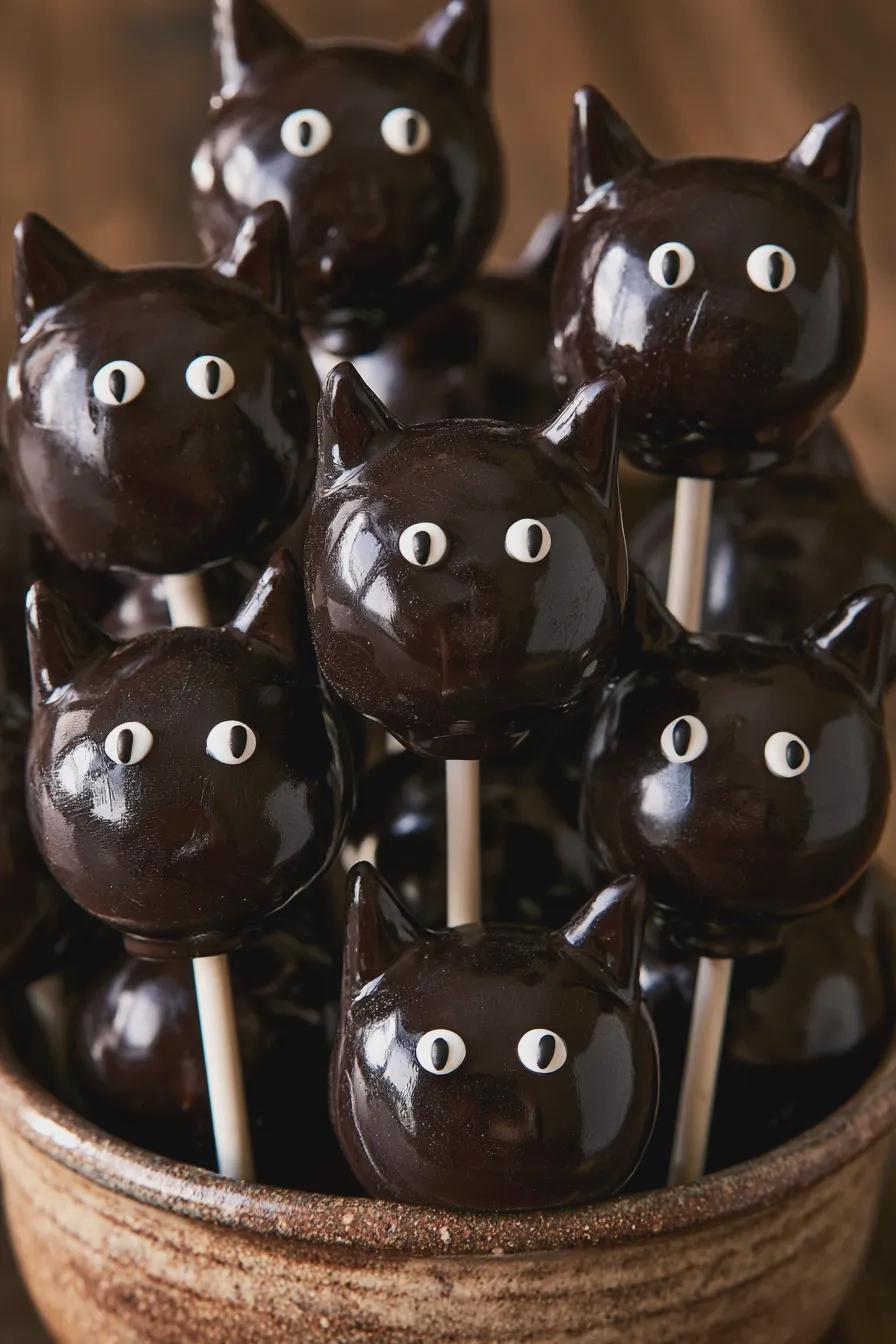 black cat cake pops