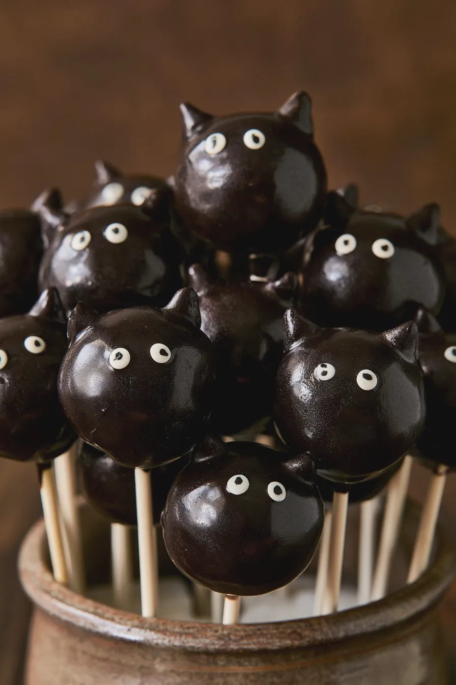 black cat cake pops