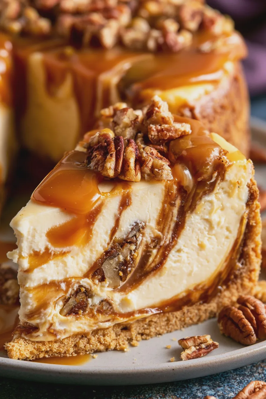 caramel pecan cheesecake
