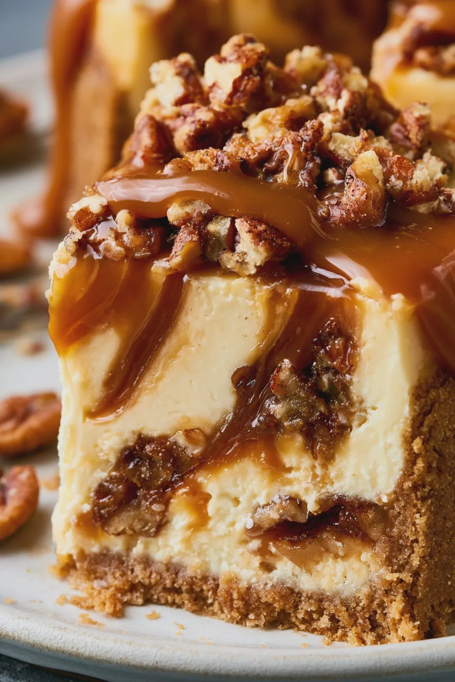 caramel pecan cheesecake
