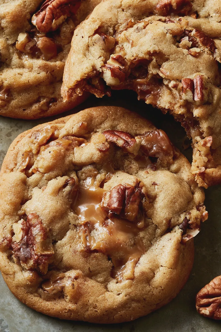 caramel pecan cookies