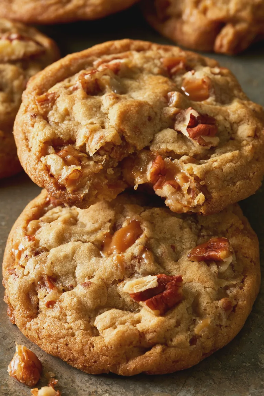 caramel pecan cookies