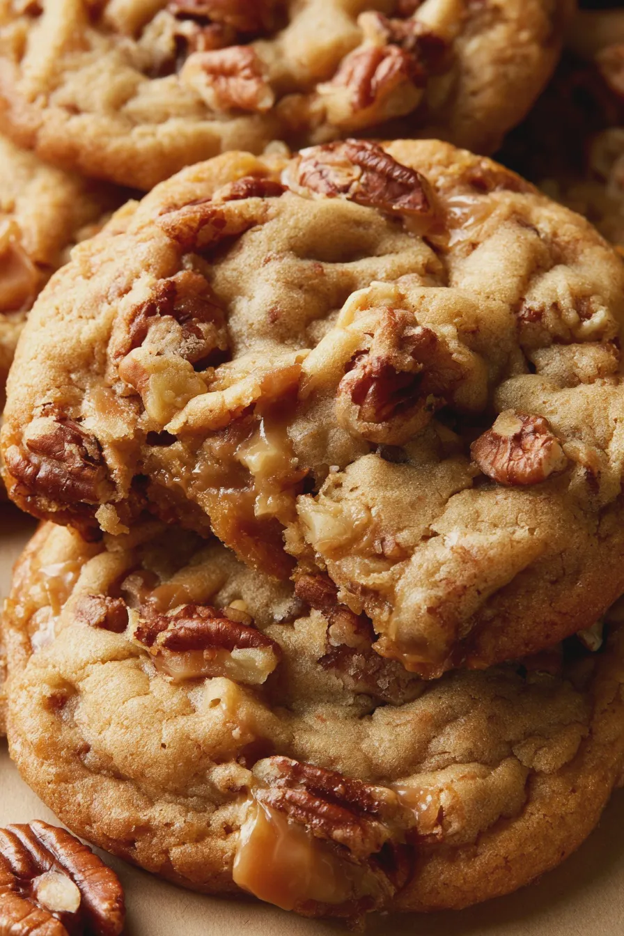 caramel pecan cookies
