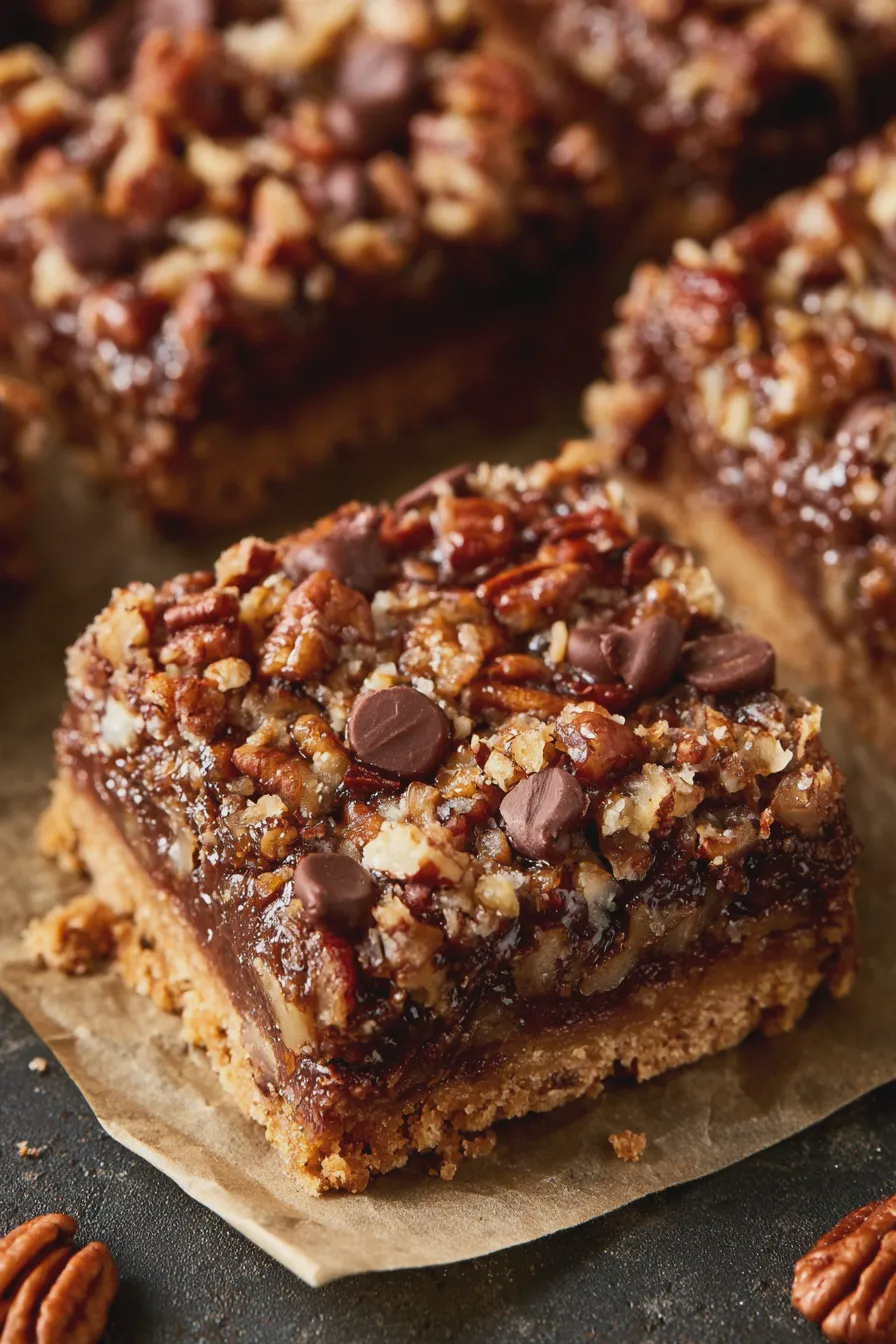 chocolate pecan pie bars Easy Recipe