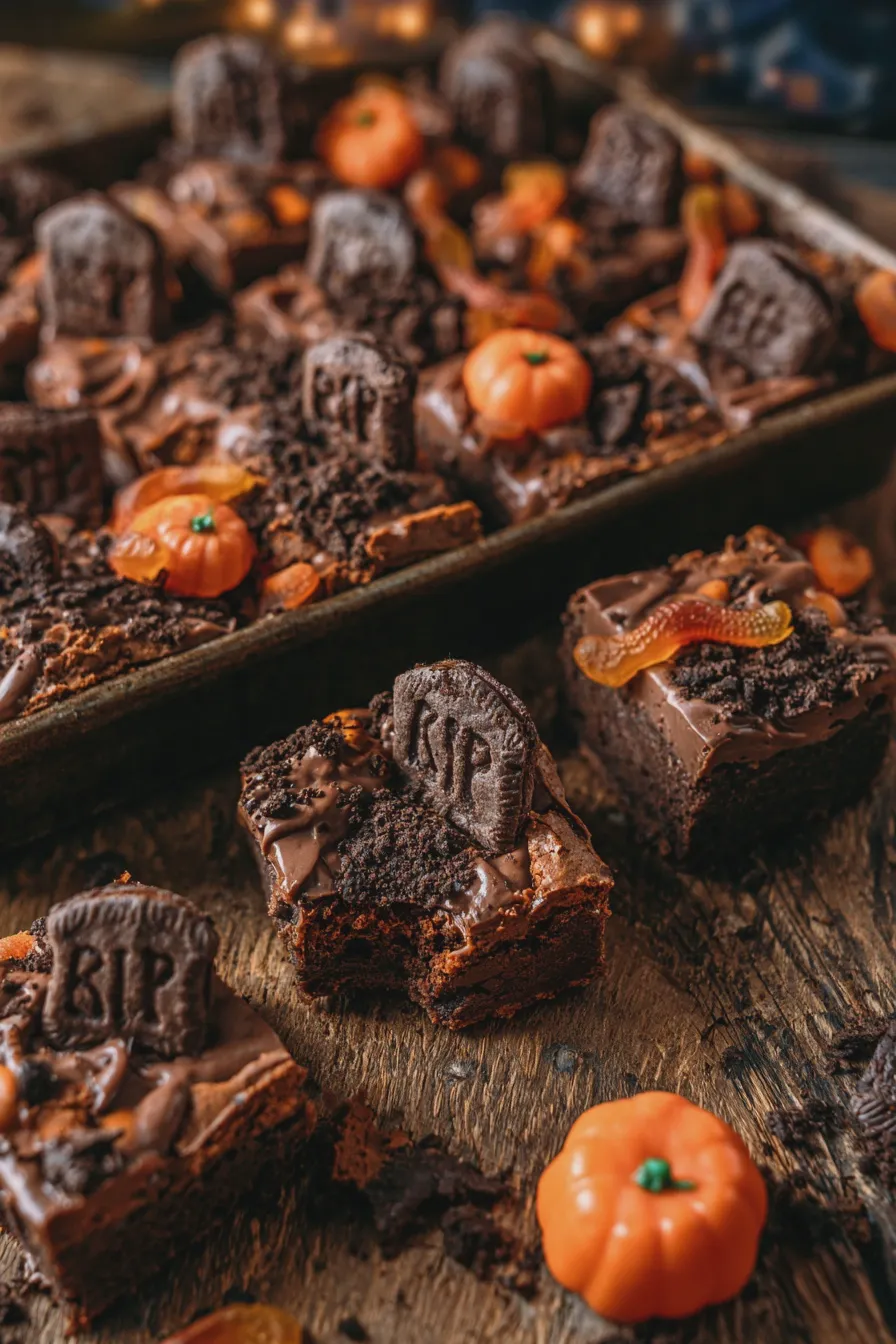Graveyard Brownies Recipe for Spooky Halloween Treats 2 graveyard brownies