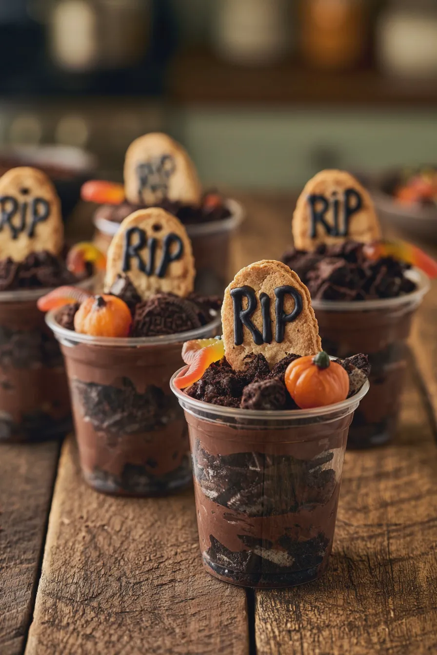 graveyard pudding cups