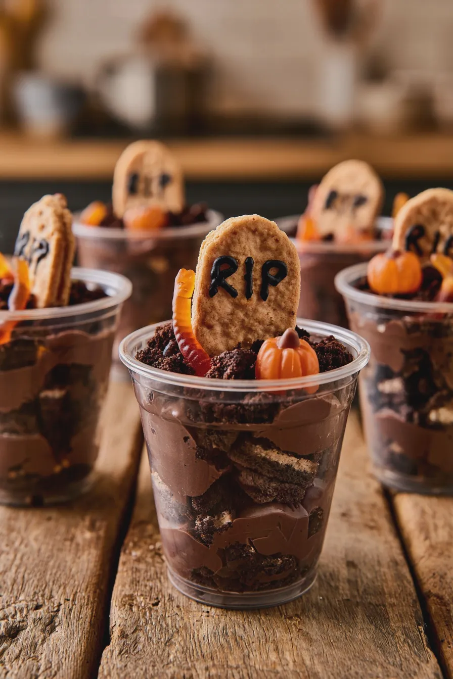 graveyard pudding cups