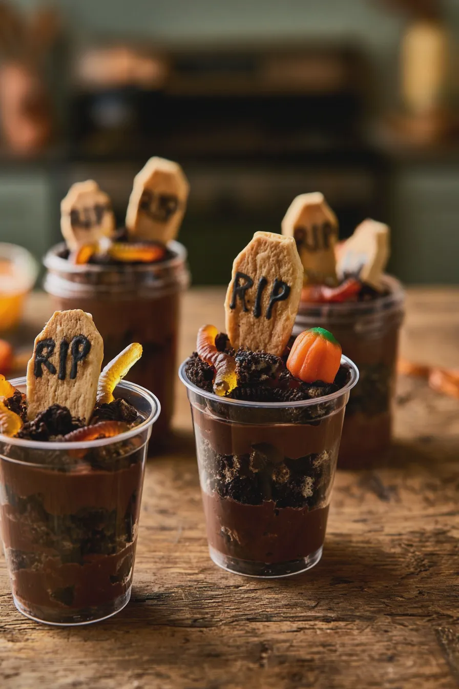 graveyard pudding cups