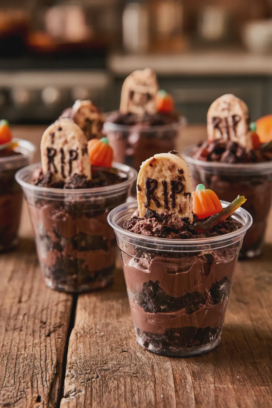 graveyard pudding cups