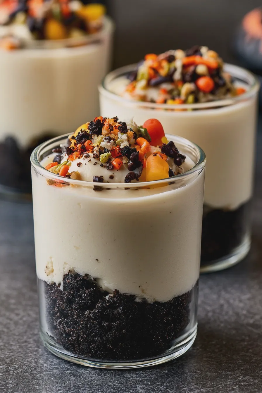 halloween cheesecake cups
