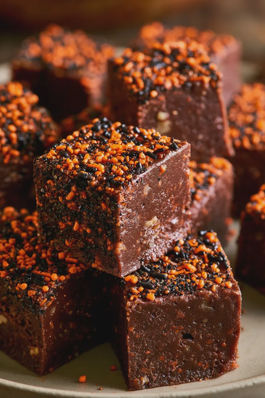 Halloween Chocolate Fudge Easy No-Bake Recipe