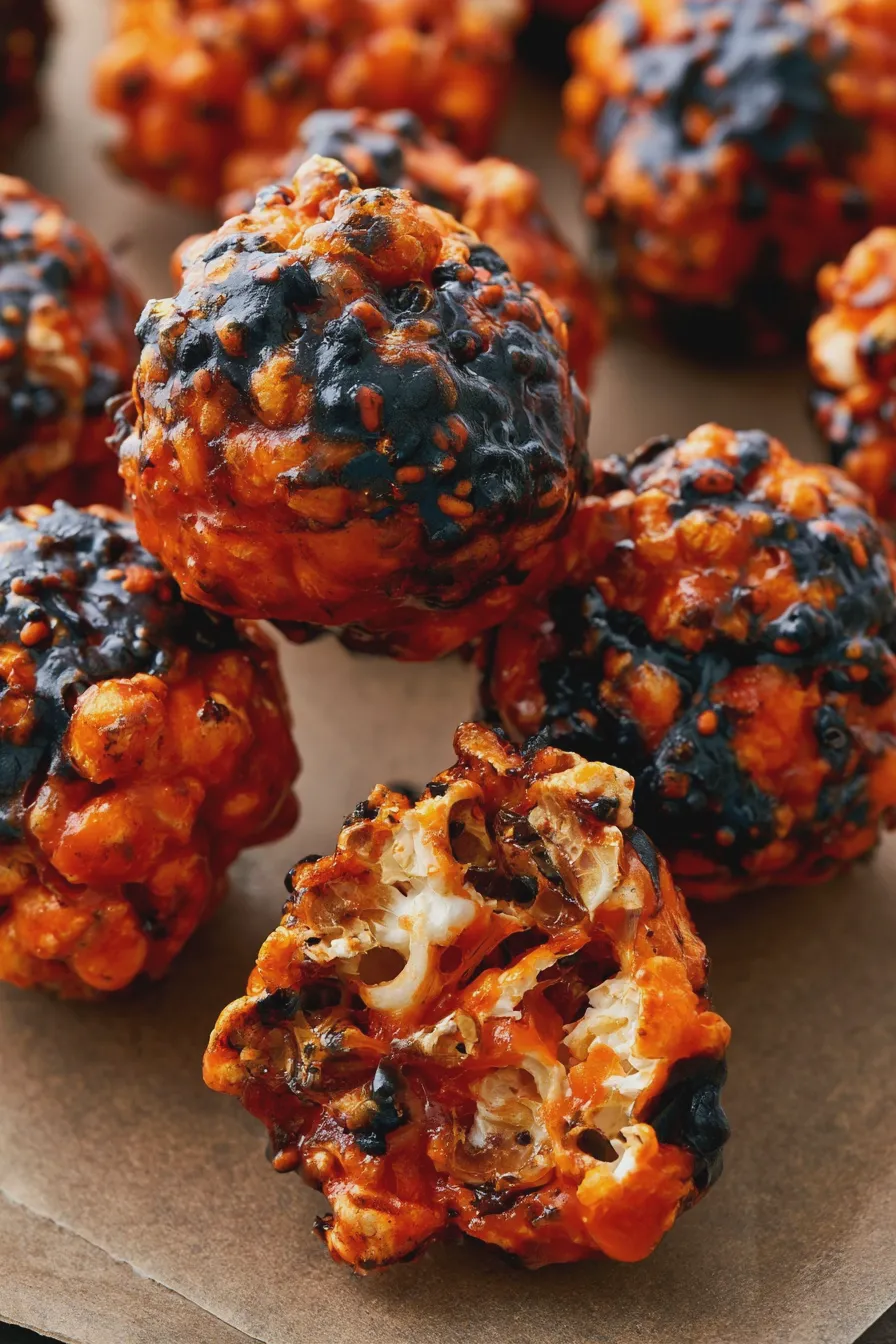 Halloween Popcorn Balls Quick and Easy Recipe 2 halloween popcorn balls