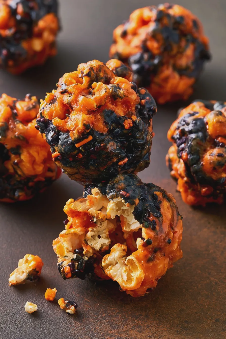 Halloween Popcorn Balls Quick and Easy Recipe 4 halloween popcorn balls