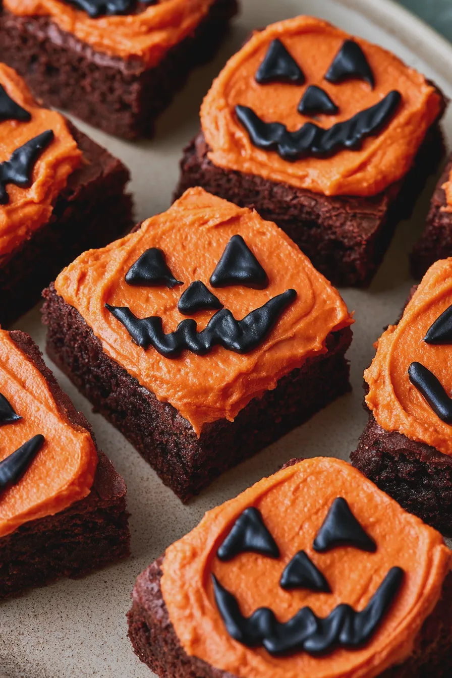 jack o lantern brownies