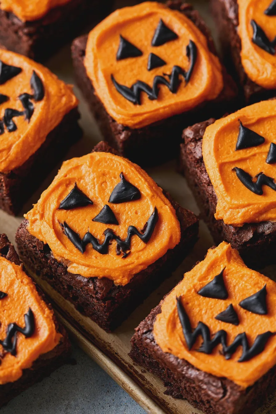 jack o lantern brownies