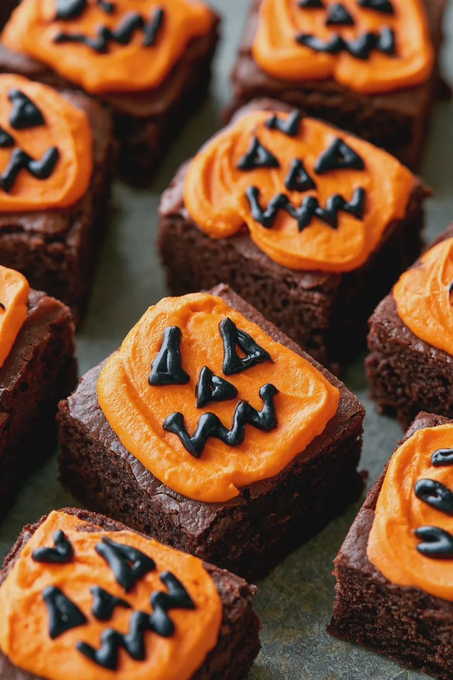 jack o lantern brownies