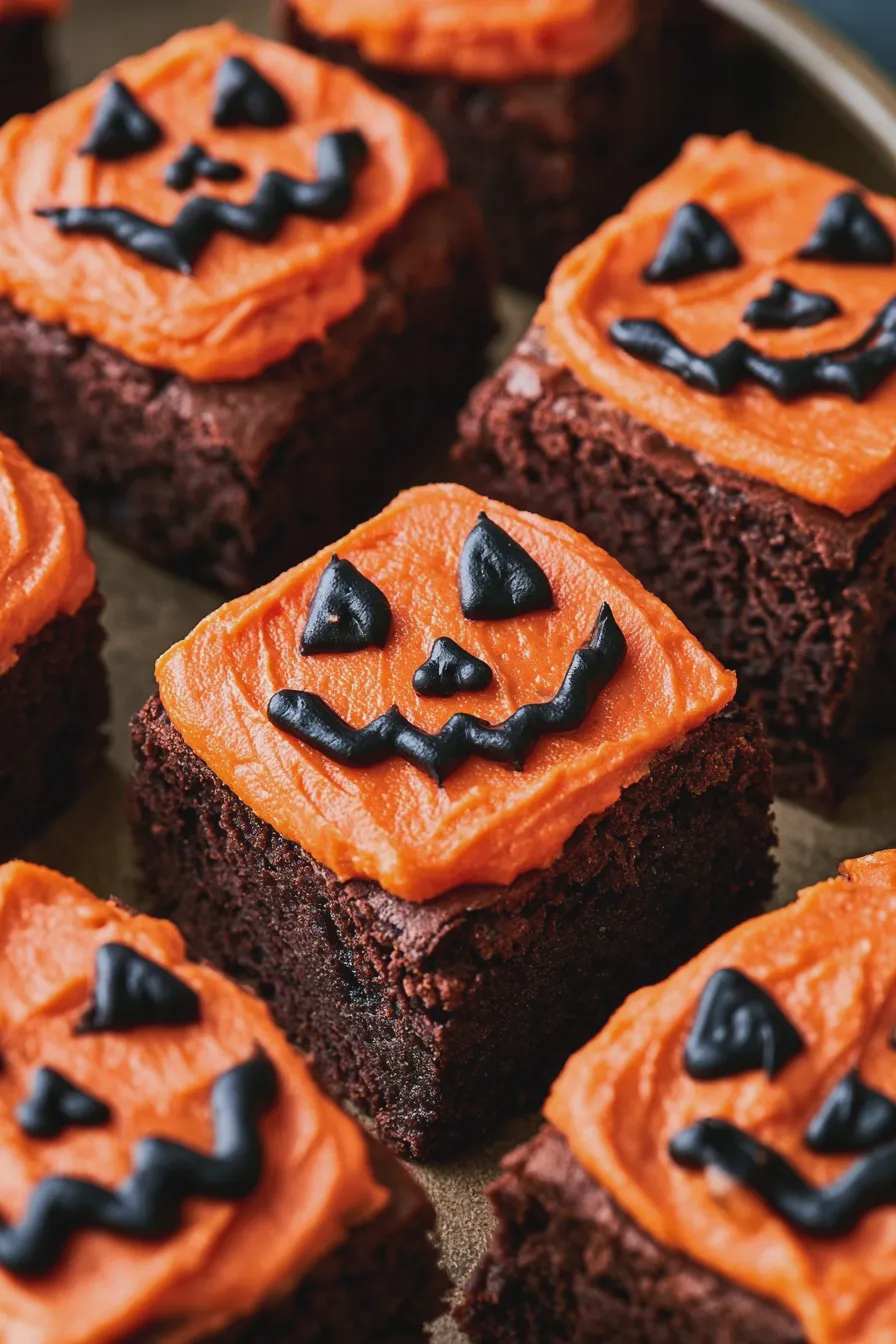 jack o lantern brownies