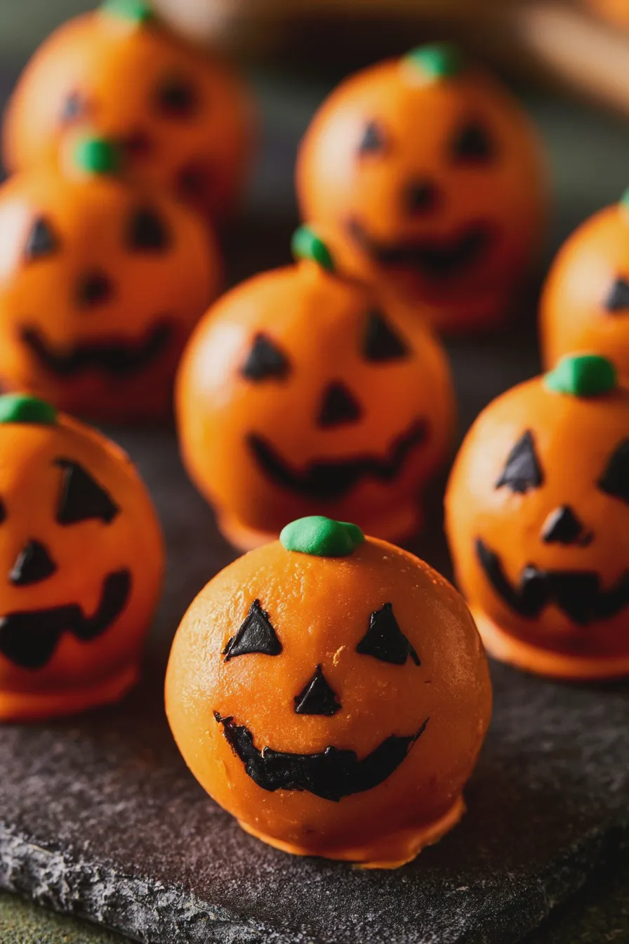 jack o lantern cake pops