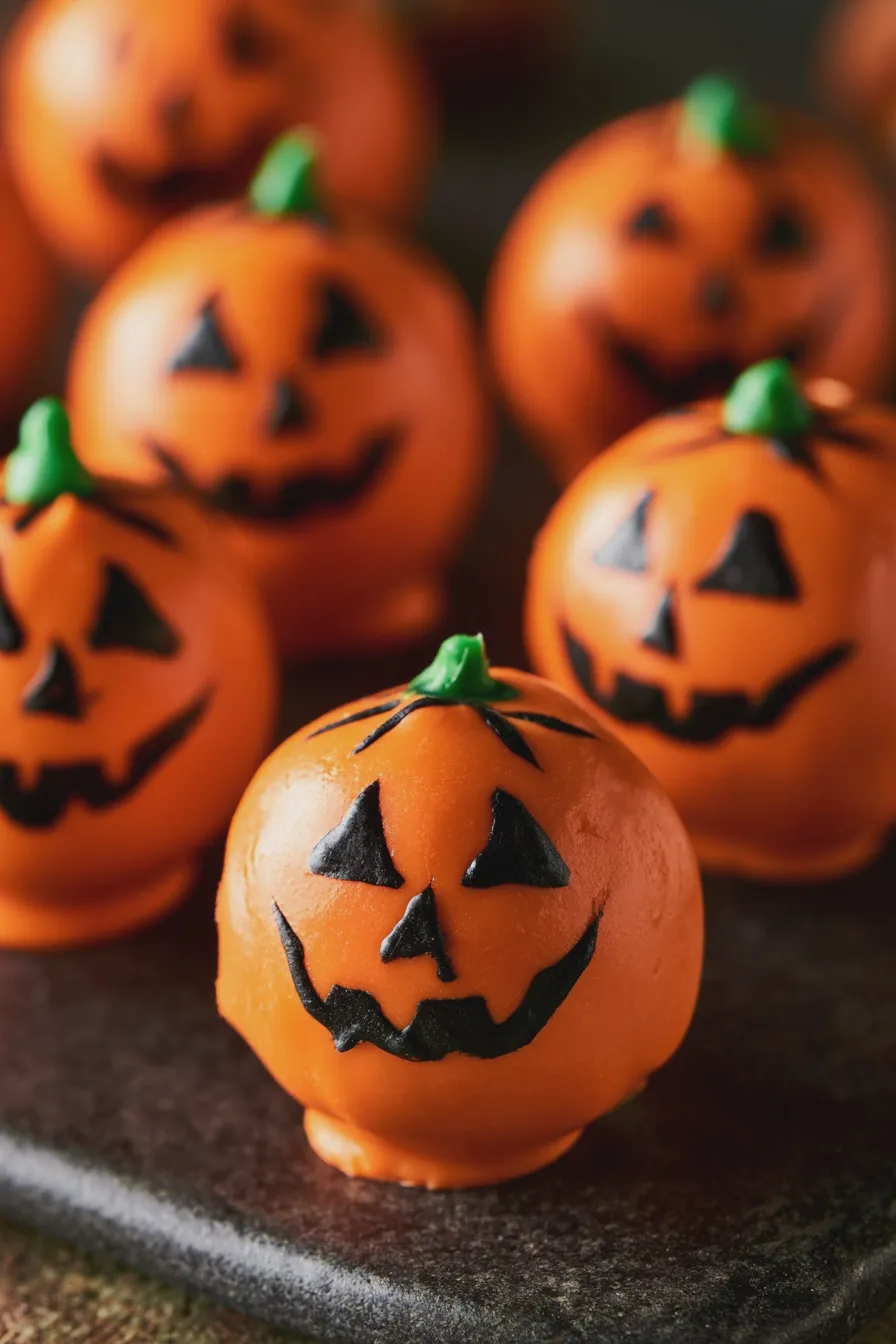 jack o lantern cake pops