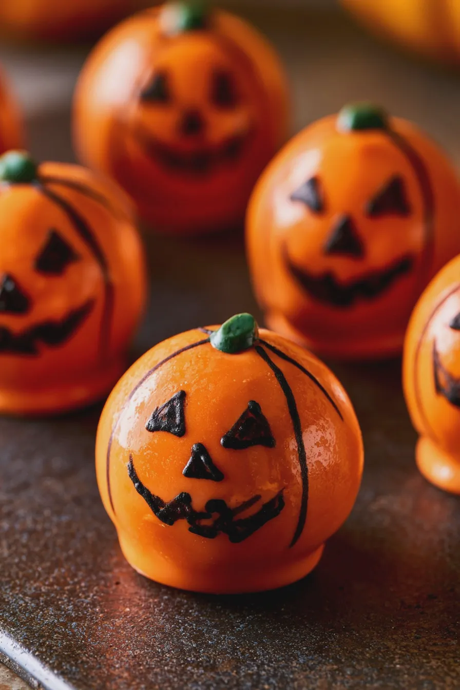 jack o lantern cake pops
