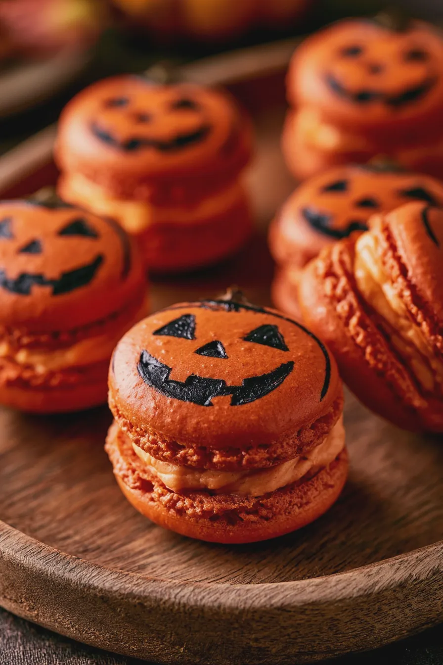 jack o lantern macarons
