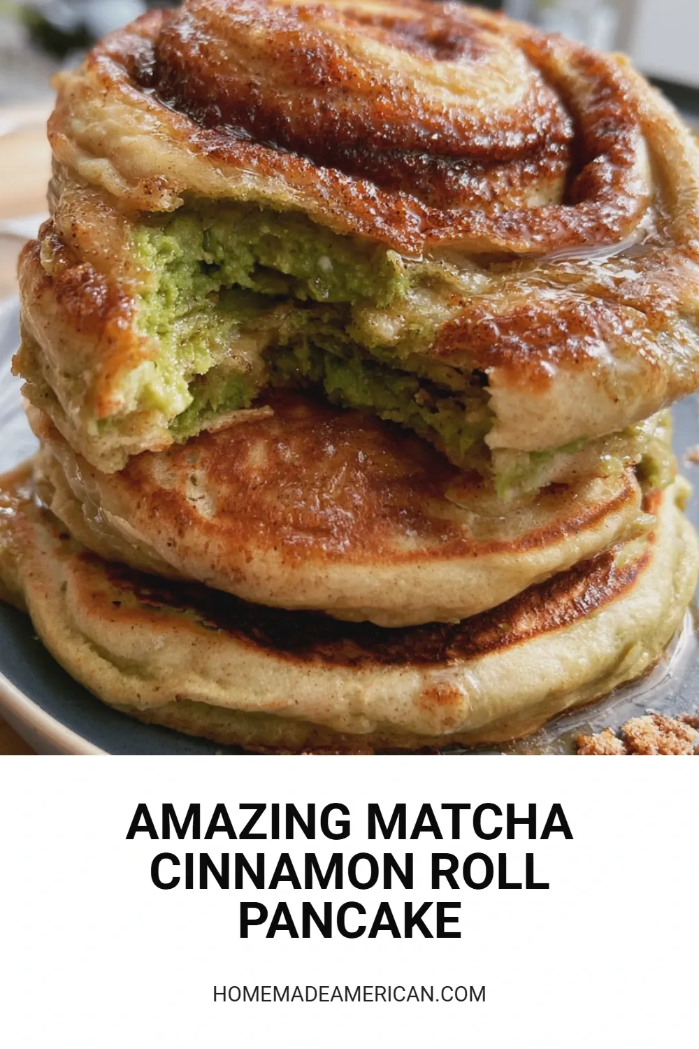 Matcha Cinnamon Roll Pancake in 30 Minutes 5 Matcha cinnamon roll pancake