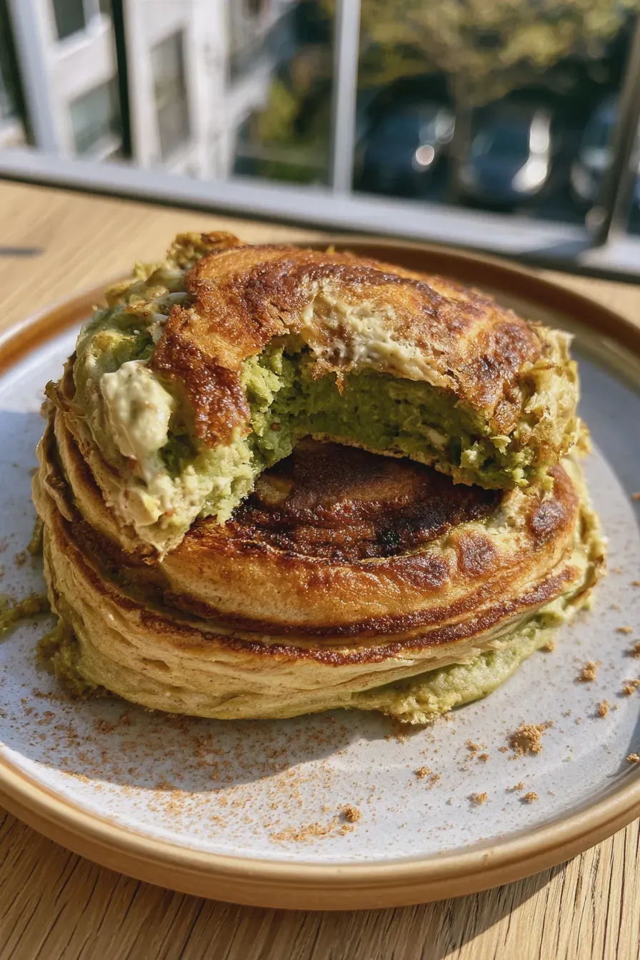 Matcha Cinnamon Roll Pancake in 30 Minutes 4 Matcha cinnamon roll pancake
