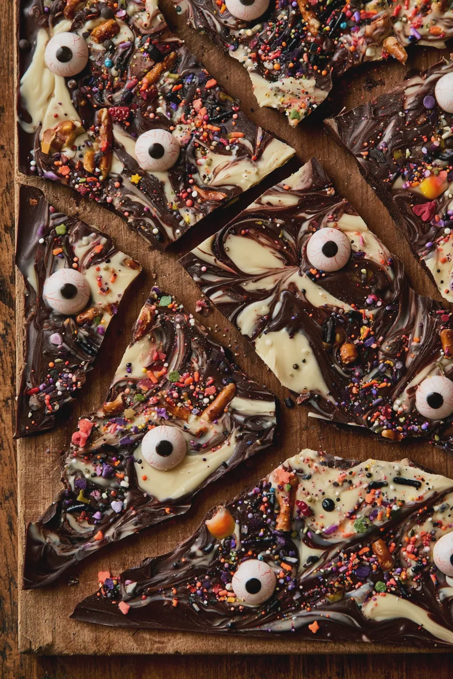 spooky chocolate bark