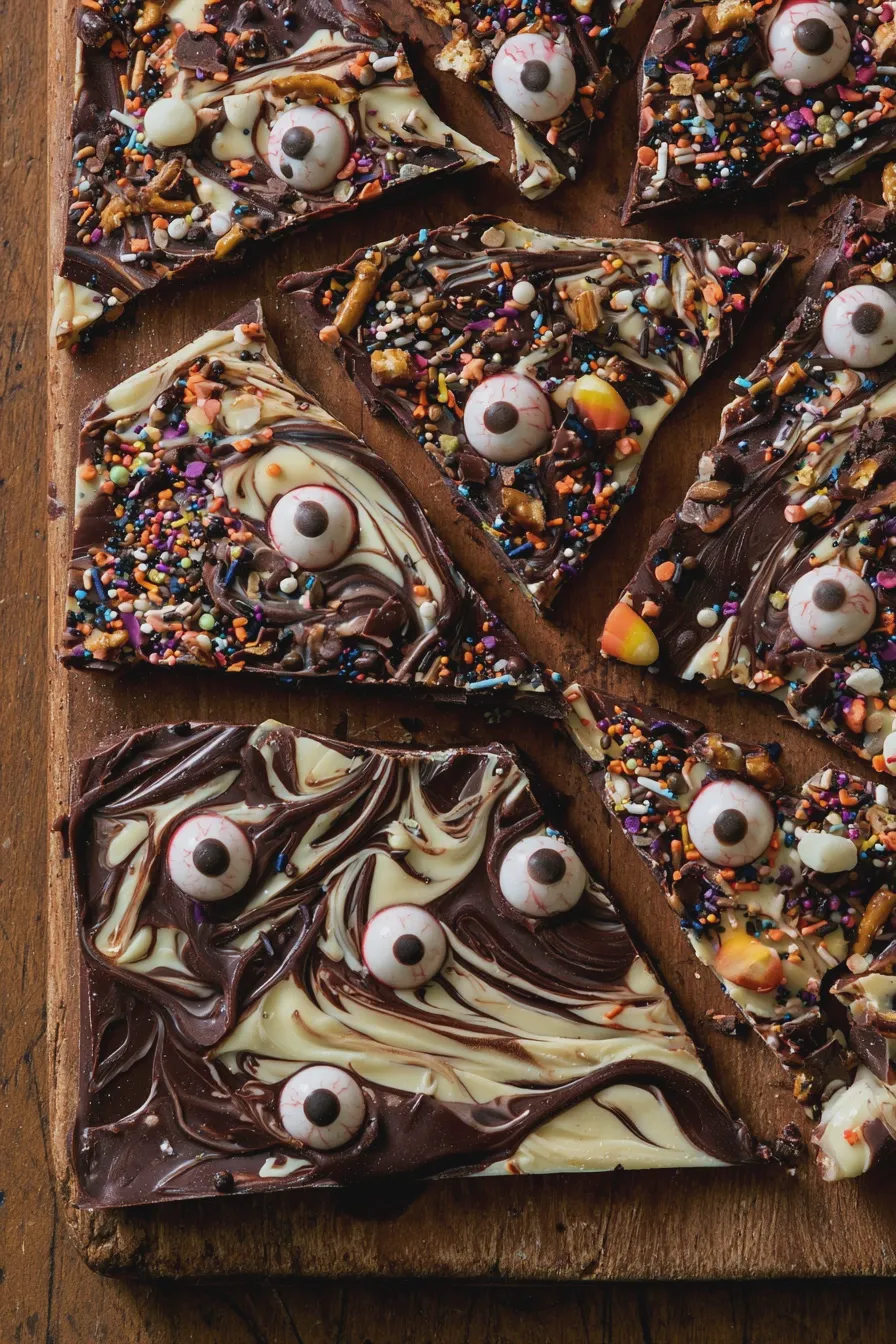 spooky chocolate bark