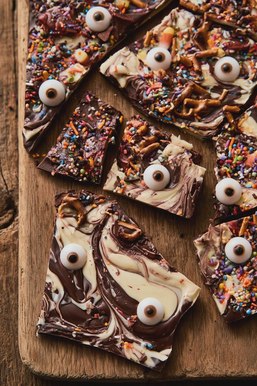 spooky chocolate bark