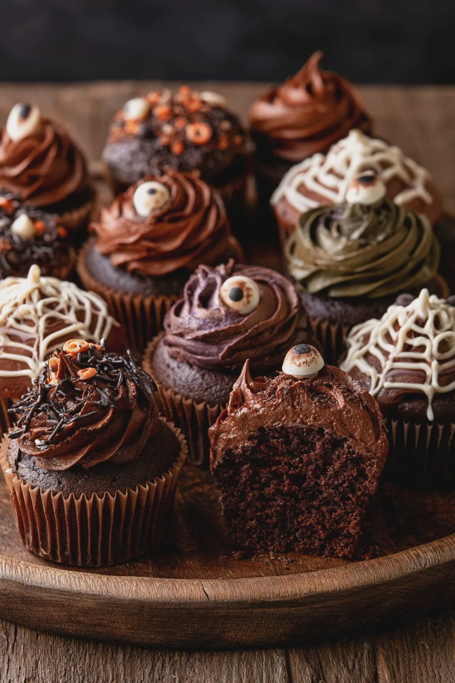 spooky chocolate cupcakes