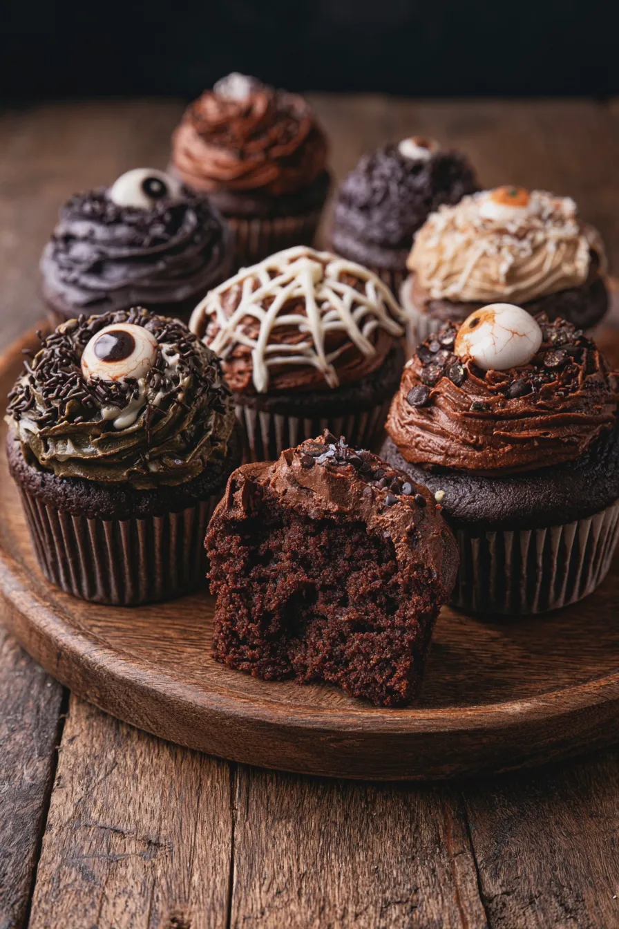 spooky chocolate cupcakes