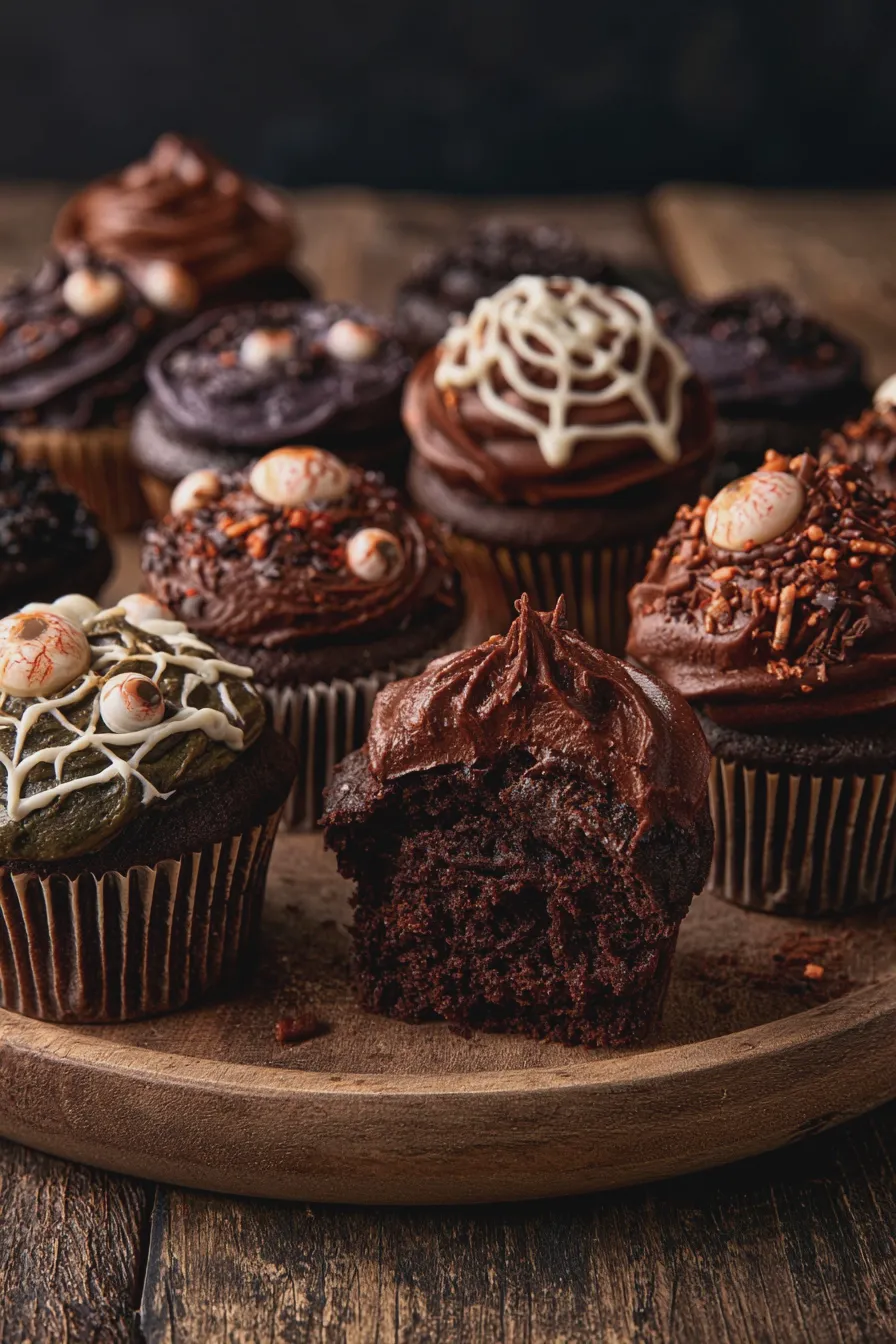 spooky chocolate cupcakes