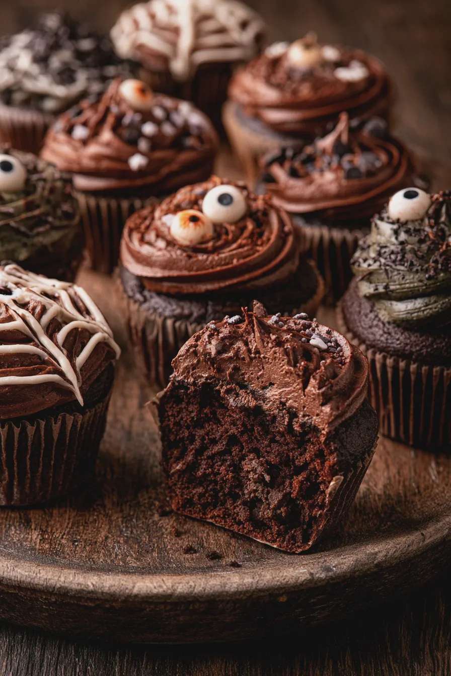 spooky chocolate cupcakes