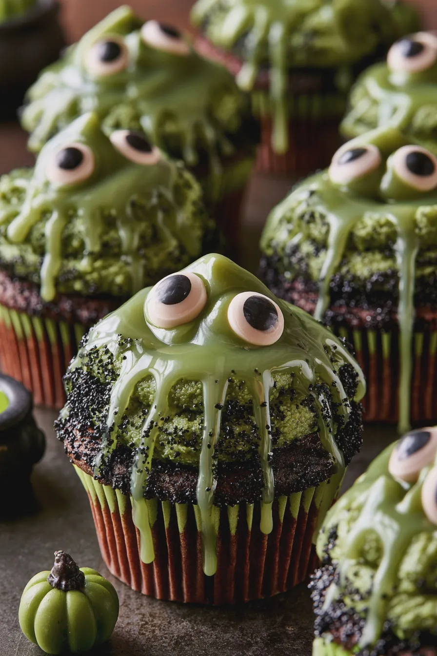 witch cauldron cupcakes