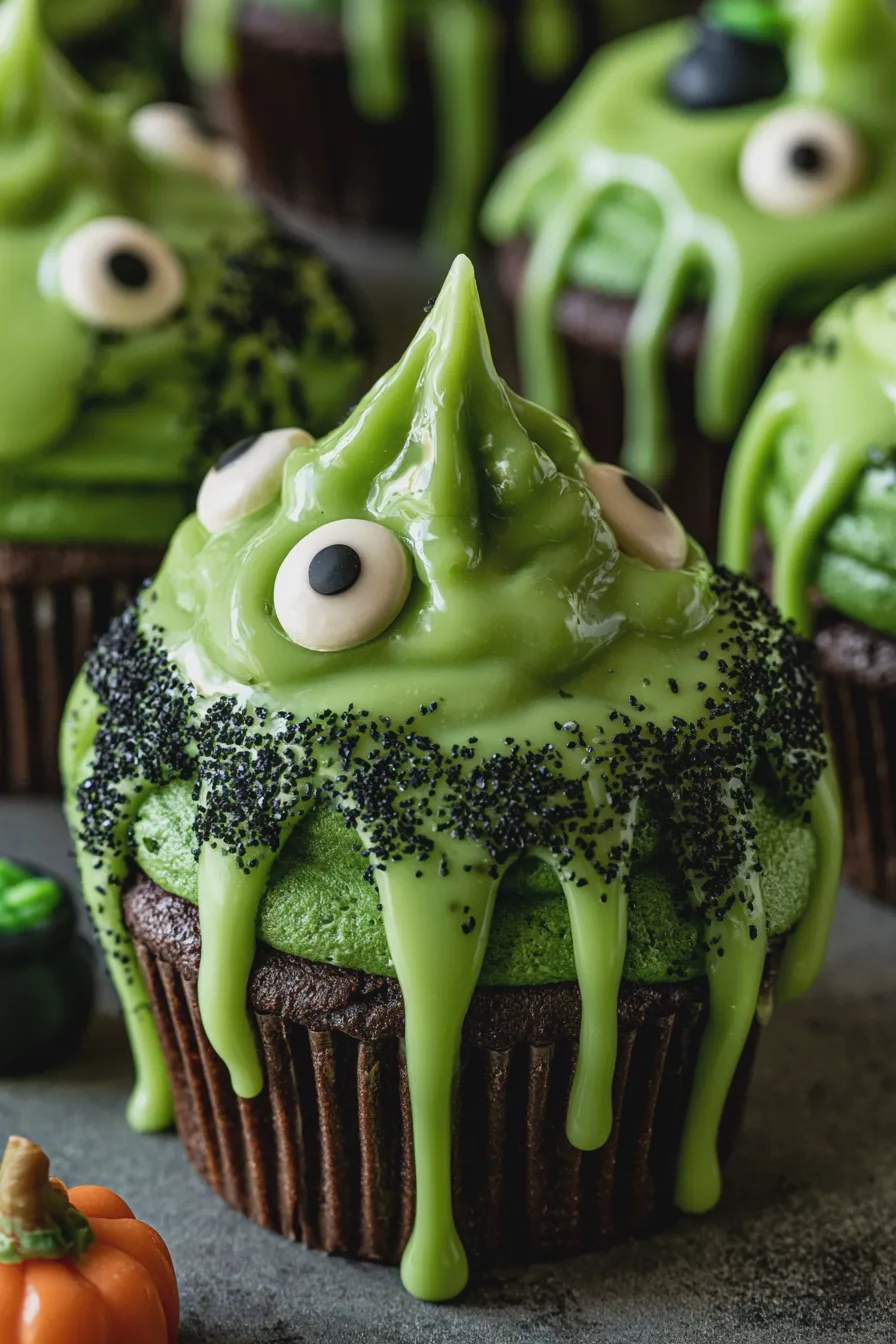 witch cauldron cupcakes