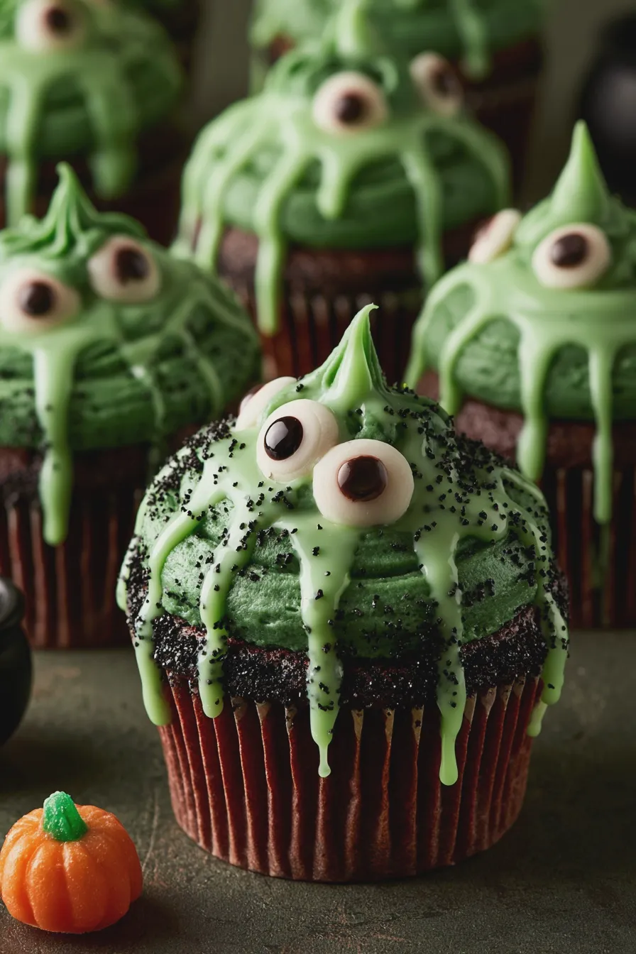 witch cauldron cupcakes