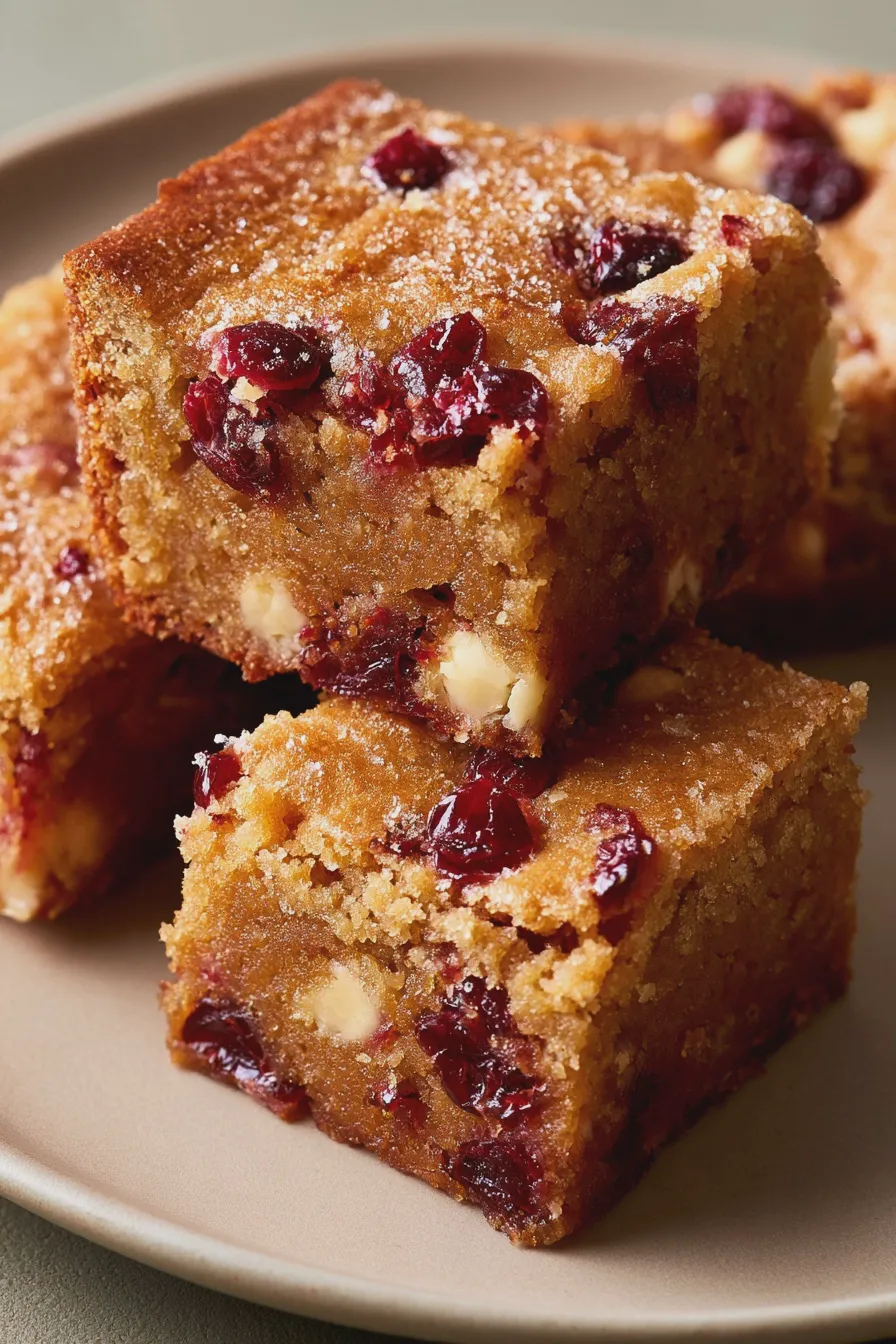 Cranberry Blondies Recipe Quick and Easy 3 Cranberry Blondies