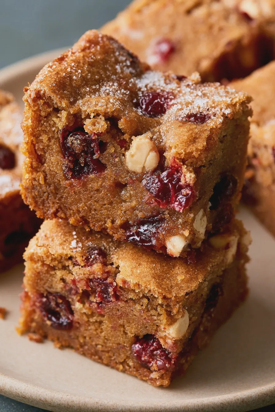 Cranberry Blondies Recipe Quick and Easy 4 Cranberry Blondies